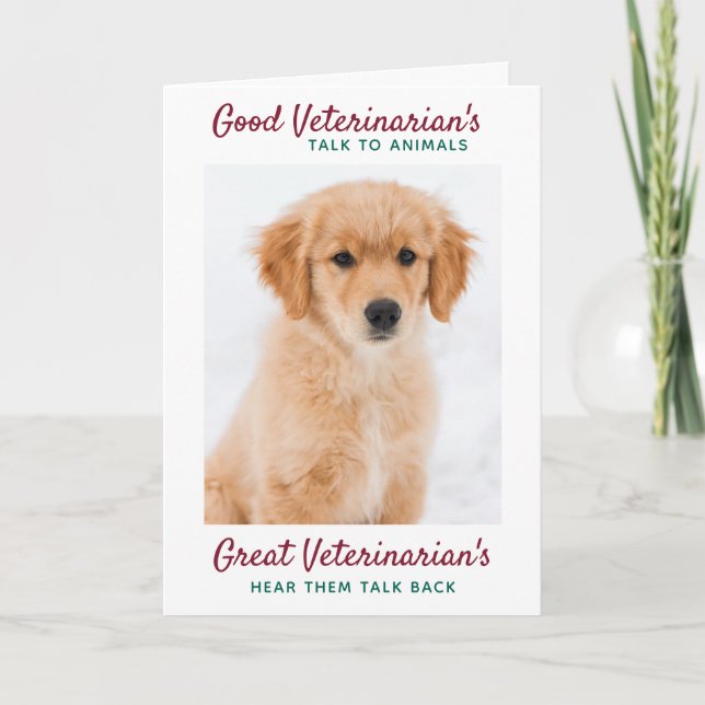 Stor veterinär Personlig juldjur foto Helgkort (Framsida)
