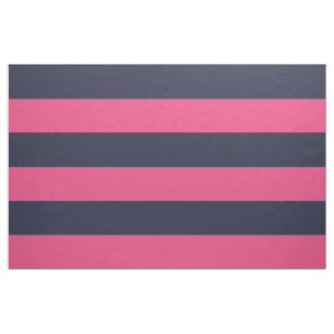 Stor  vid marinblått och Rosa Wide Rand Tyg