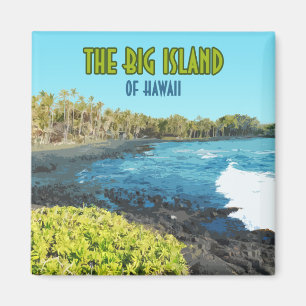 Stor vintage för öHawaii Punalu'u strand Magnet