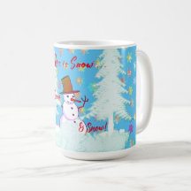 Stor Vinter Glädje Snömannen Varm Dryck Latte Mugg