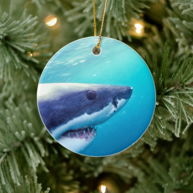 Stor vit haj | Sydafrika Julgransprydnad Keramik (Träd)
