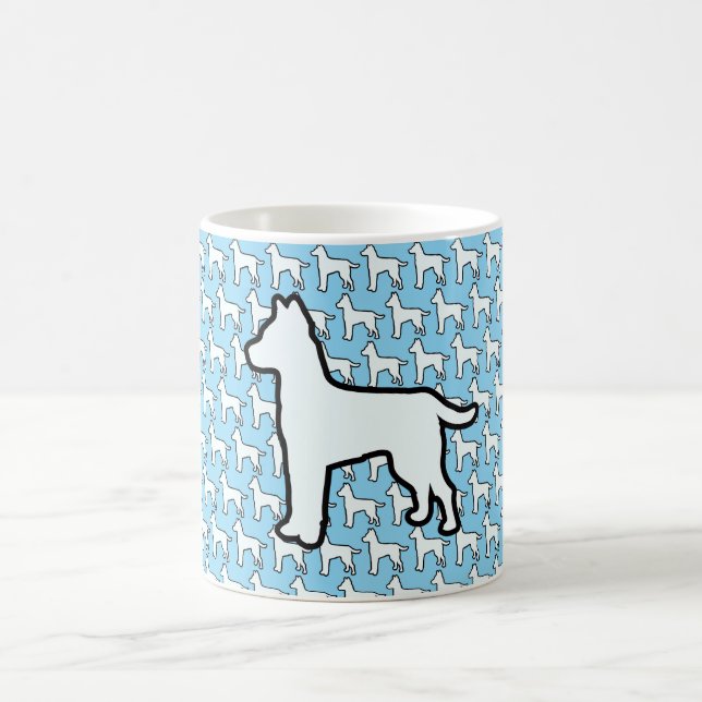Stor Vit Hund Lt Blå Kaffemugg (Center)