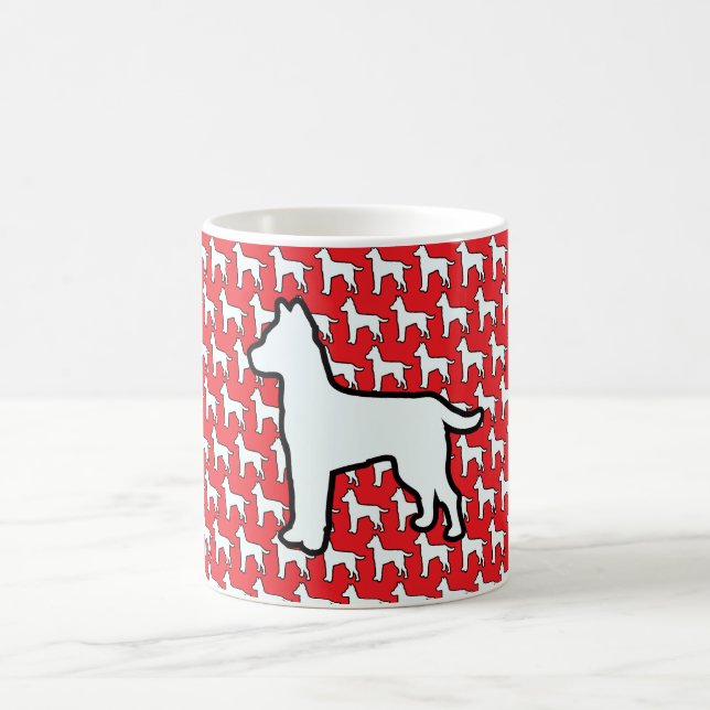 Stor Vit Hund Röd Kaffemugg (Center)