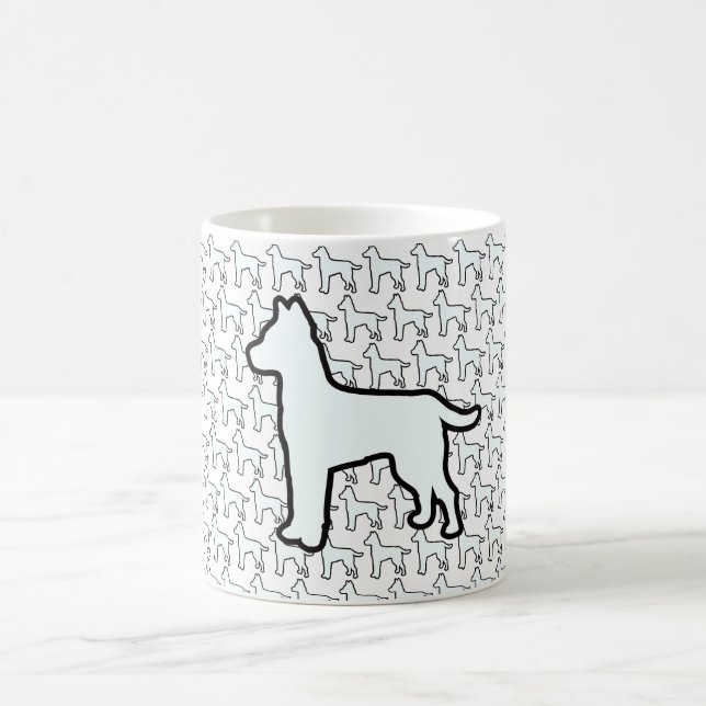 Stor Vit Hund Vit Kaffemugg (Center)
