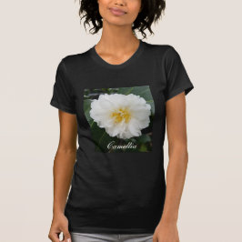 stor vit kamellablomma t shirt