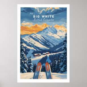 Stor Vit Skidposter - British Columbia 1 Poster