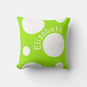 Stor vitpolka dots kudde