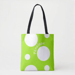 Stor vitpolka dots tygkasse