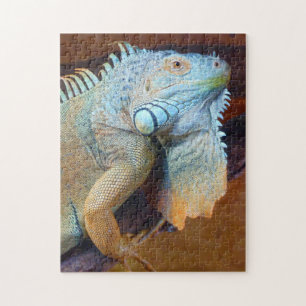 Stor Vuxen Grönt Iguana Lizard Pussel