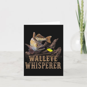 Stor Walleye med fiskeklocket Teckning Walleye Wh Kort