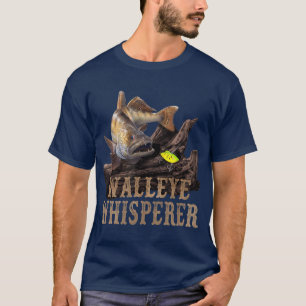 Stor Walleye med fisketrull Teckning Walleye T Shirt