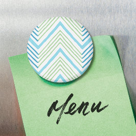 Stor Zag-chevron i grönt och akvamarinmagnet Magnet