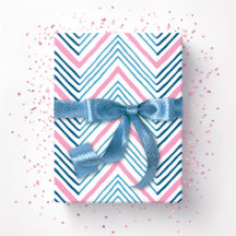Stor Zag-chevron i rosa och djupt akvatisk