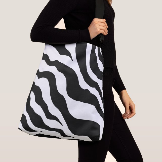 Stor Zebra tryck Tote Bag Axelväska (Närbild)