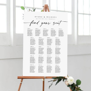 Stora 21 Bord hittar ditt sittplatsschema Poster