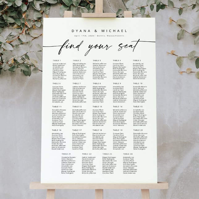 Stora 24 Bord - hitta ditt sittplatsschema Poster (Skapare uppladdad)