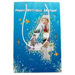 Stora 4e födelsedagen-fotokollage under havet