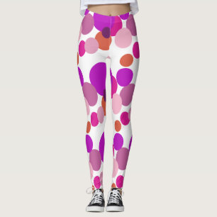 Stora 70-talsprickar i lila leggings