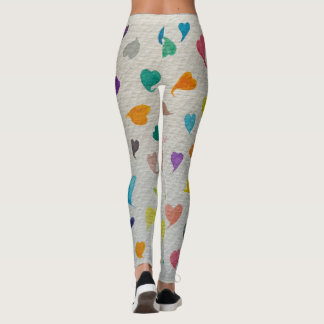 Stora akvarellhjärtans Leggings