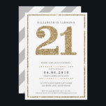 STORA ÅLDERSNUMMER INBJUDAN moderna 21 guld glitte<br><div class="desc">OBS! guld glitter är ett tryckt bild. En enkel, men ändå snyggt inbjudan till BIRTHDAY. Wow dina vänner och din familj med det här lilla numret;D-konfiguration som mall är det enkelt att lägga till egna uppgifter eller slått anpassningsknappen och du kan lägga till eller ändra text, typsnitt, storlekar osv. TIP:...</div>