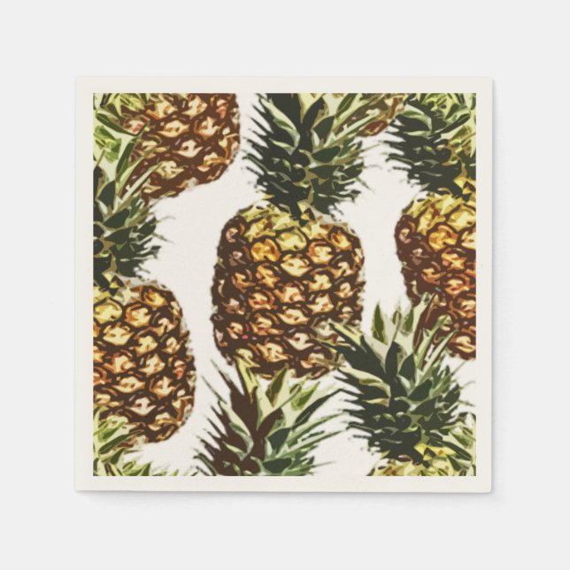 Stora ananas (BGC transparent) Pappersservett (Framsidan)