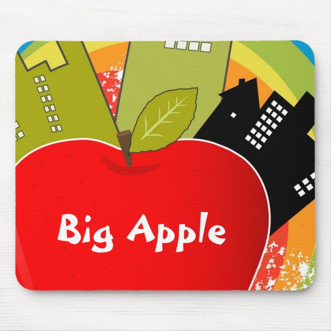 Stora Apple - New York rolig Mousepad design Musmatta (Framsidan)