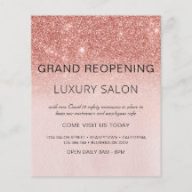 Stora återöppningen Rose Gold Glitter Salong