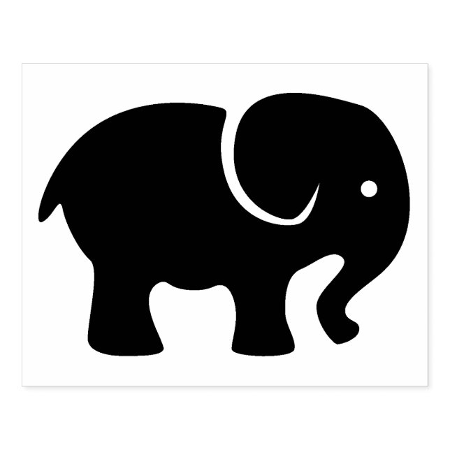Stora Baby Elephant Rubber Frimärke Stämpel (Tryck)