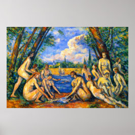 Stora badande av Paul Cezanne Poster