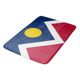 Stora badmattor med flagga av Denver, USA Badrumsmatta