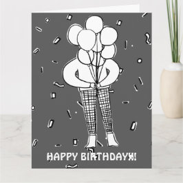 STORA BALLONGER OCH KONFETTI KORT