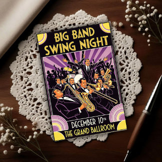 Stora Ballsalen Big Band Swing Natt Vintage Vykort
