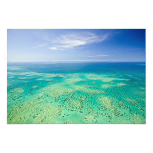 Stora barriärrevet, flygbild över Green Island Fototryck