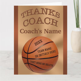 STORA baskettränarekort med ALLA spelareNAMN Tack Kort