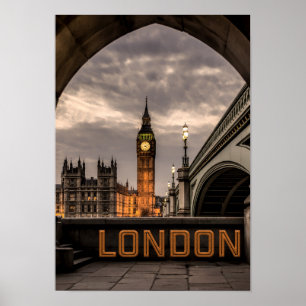 Stora Ben för England London stad Landmark Poster