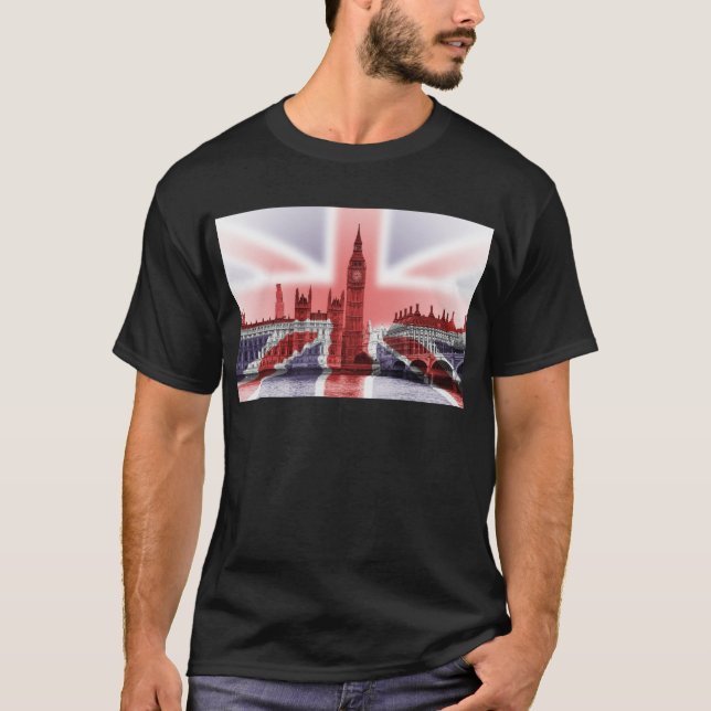 Stora Ben London och facklig jackflagga Tee Shirt (Framsida)