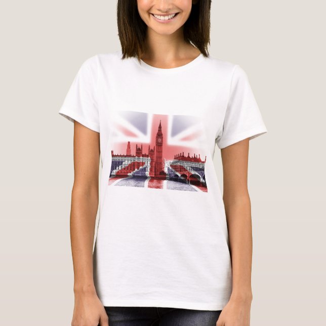 Stora Ben London och facklig jackflagga Tee Shirt (Framsida)