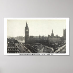 Stora Ben & parlamentet kvadrerar London 1904 Poster