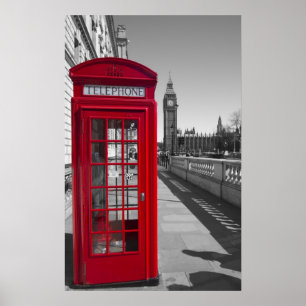 Stora Ben röda Telephone boxas Poster