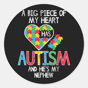Stora Biet i mitt hjärta har autism och nekewkunsk Runt Klistermärke