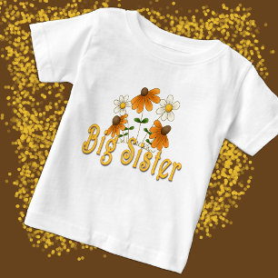 Stora bister-vitblommor med vimmitisk Orange T-shirt