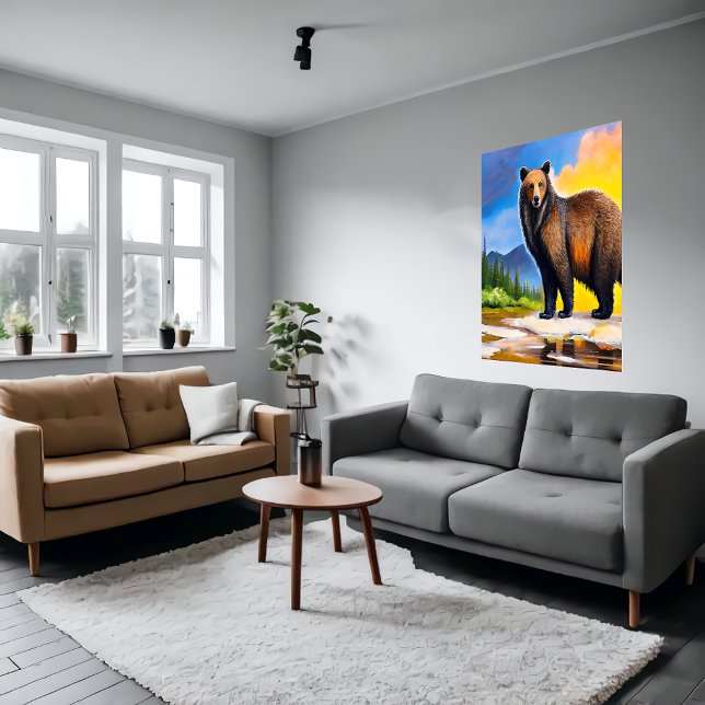 Stora björnar i skogen | AI Art Poster (Skapare uppladdad)