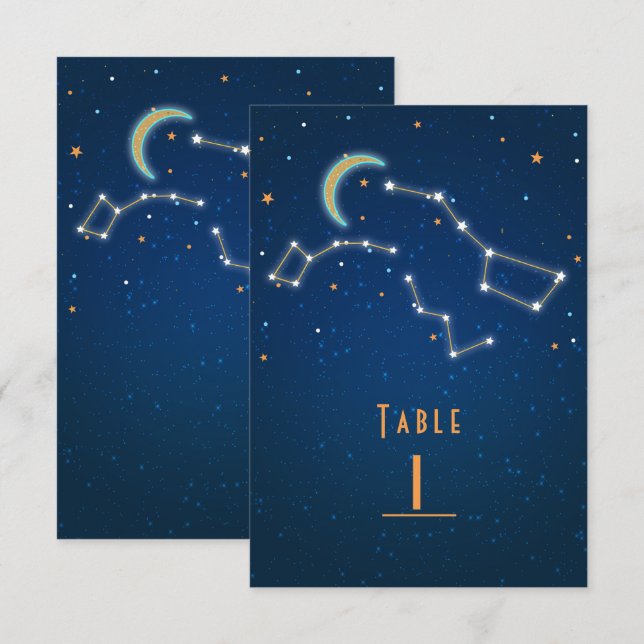 Stora Björnens Stjärnskådning Konstellation Bordnu Inbjudningar (Fram/baksida)