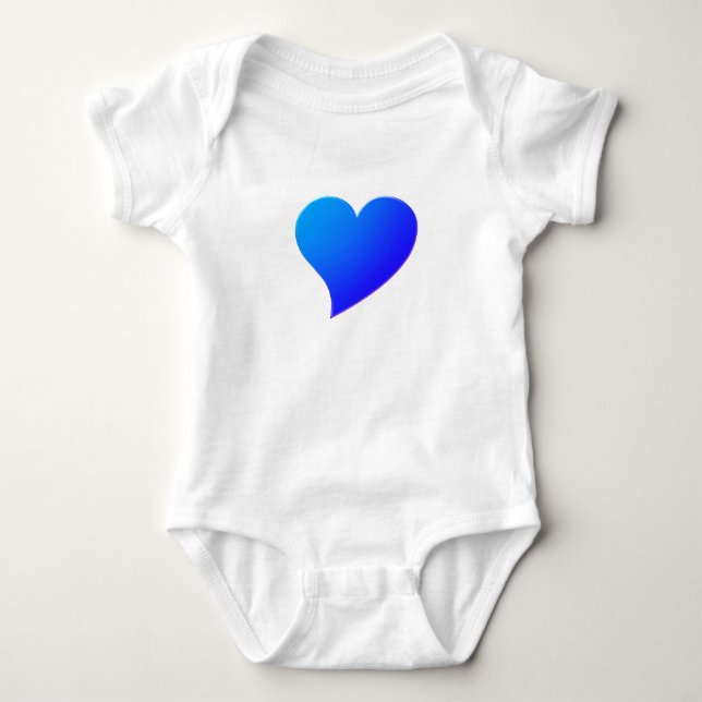 Stora blåa nyanser Hjärta, Kärlek, vit T Shirt (Framsida)