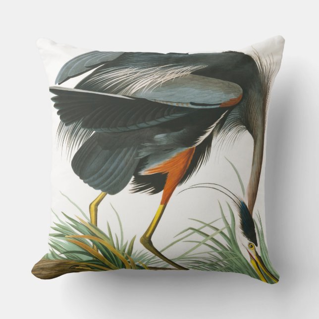 Stora blåhäger av John James Audubon Kudde (Framsida)