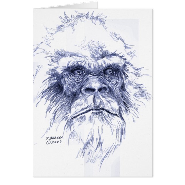 Stora blått Sasquatch Hälsningskort (Framsidan)