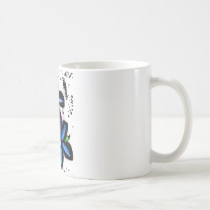 Stora blåttsvartblommor kaffemugg