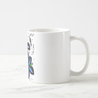 Stora blåttsvartblommor kaffemugg