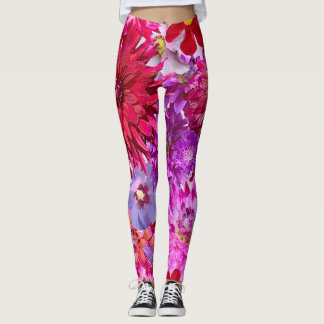 Stora blommigtar - allt-över-skriv-lager leggings