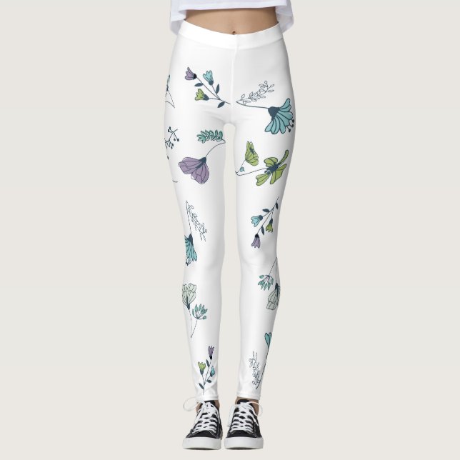 Stora blommor leggings (Framsida)